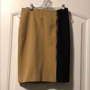 Pencil skirt with gold zipper in front